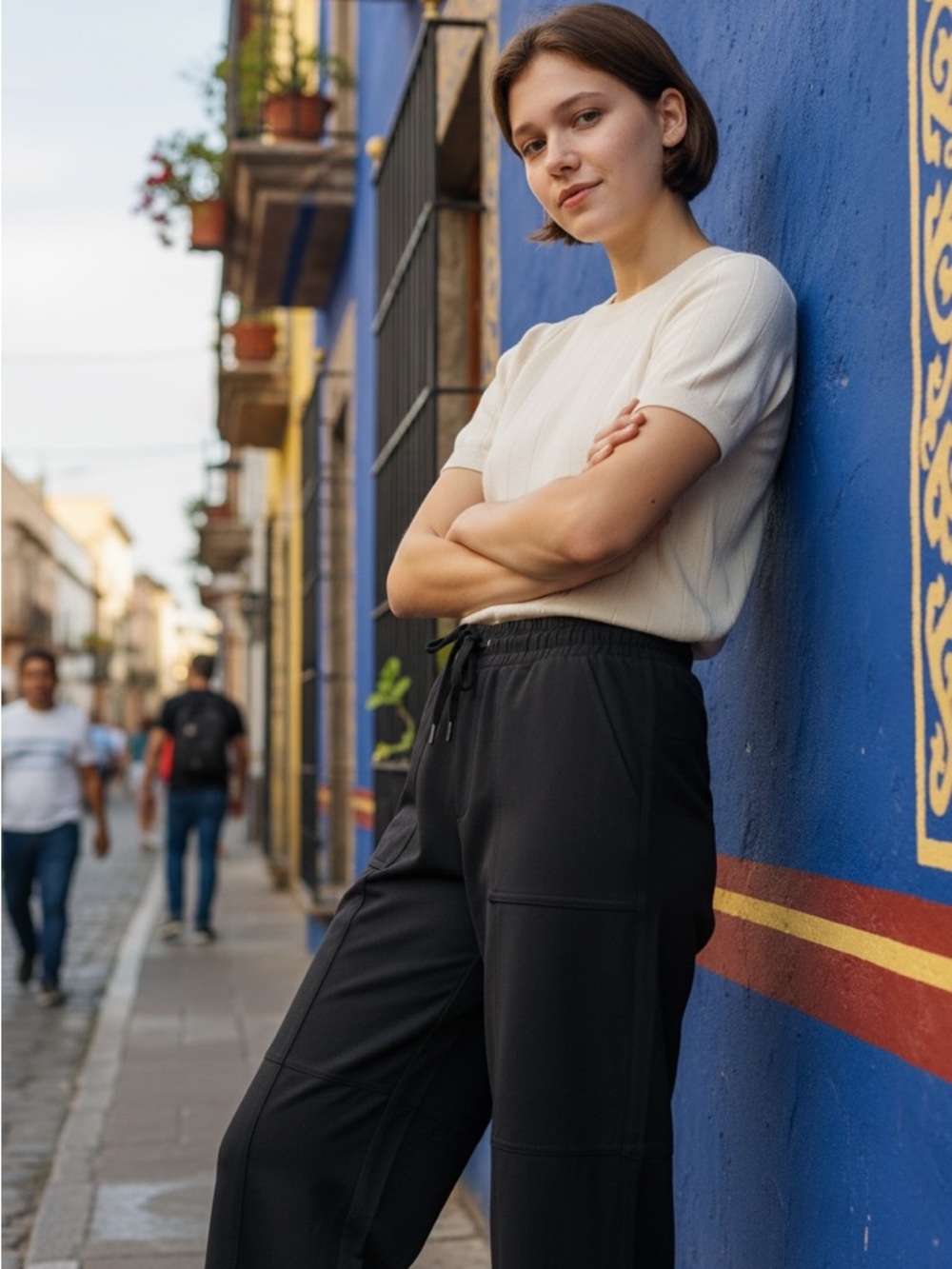 Mondetta Black Elastic-Waist Utility Pants NWT